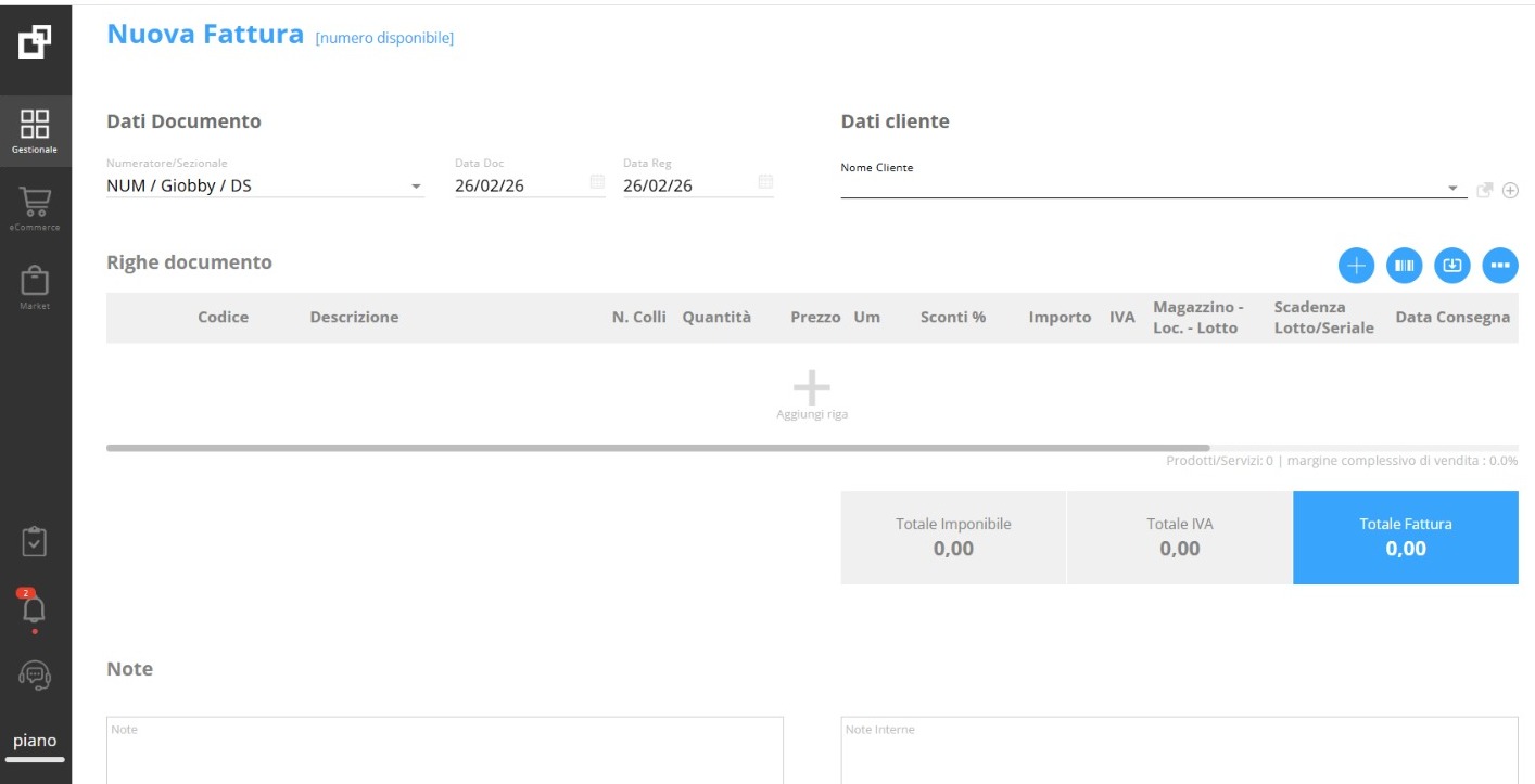 Dashboard fatturazione elettronica Fatturare.it